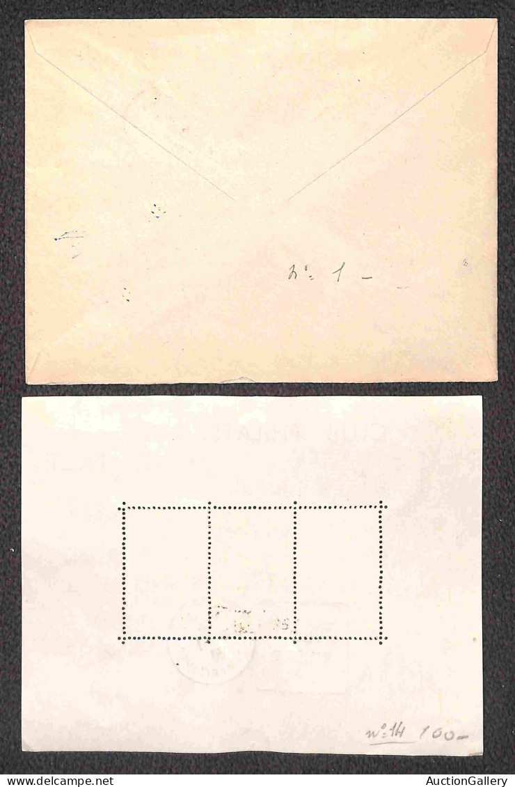 Europa - Francia - 1938 - Una busta + sette cartoline + un foglietto - affrancature del periodo + annulli speciali