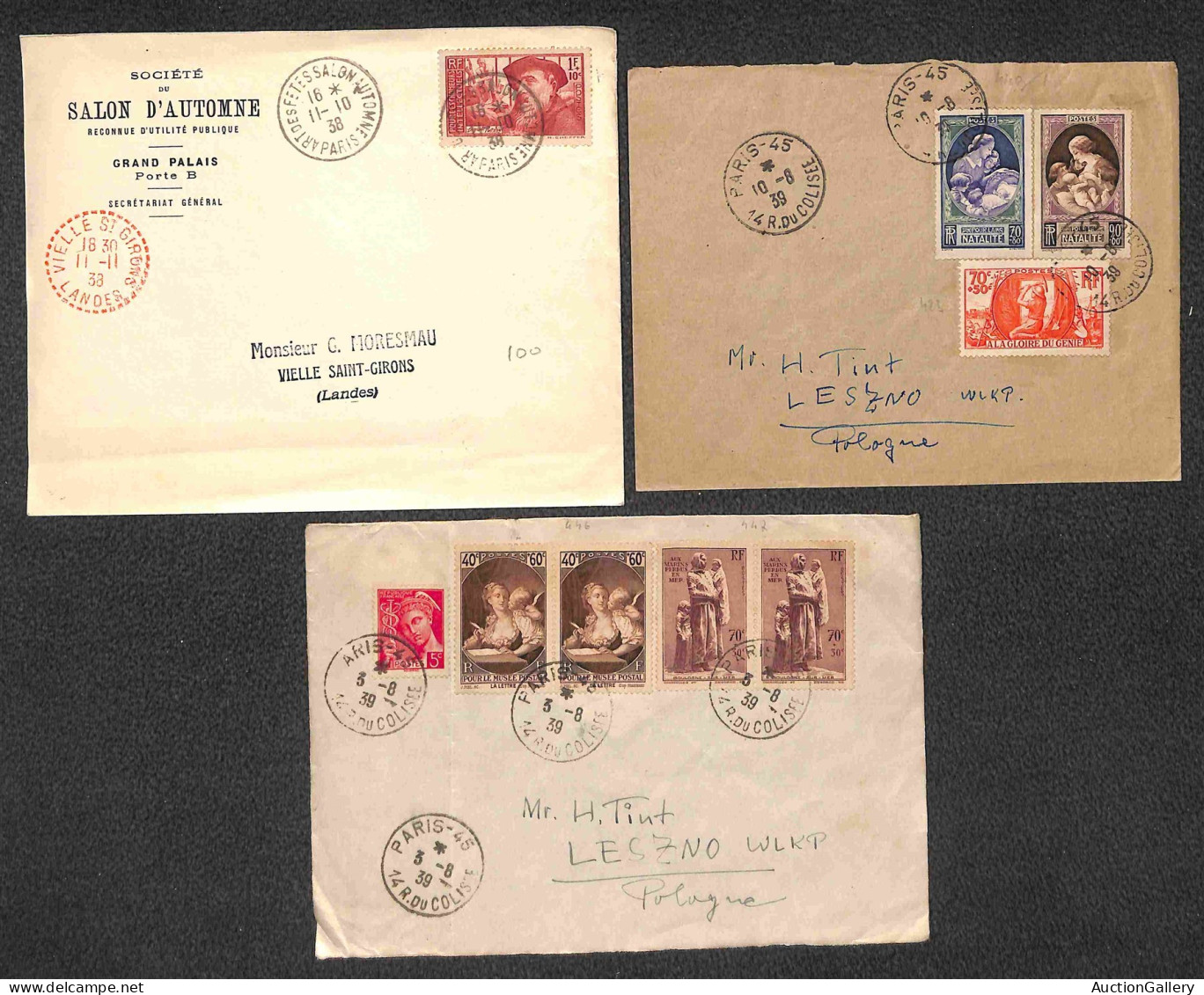 Europa - Francia - 1938/1939 - Sette Buste + Cinque Cartoline Con Affrancature Del Periodo E Alcuni Annulli Speciali - Otros & Sin Clasificación