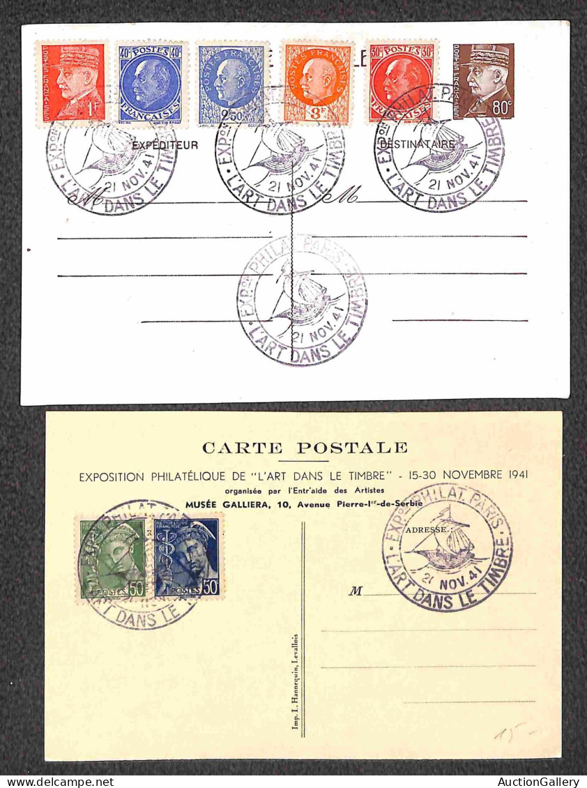 Europa - Francia - 1941 - Tredici Cartoline Con Affrancature Del Periodo (anche Maximum E Con Annulli Speciali) - Other & Unclassified