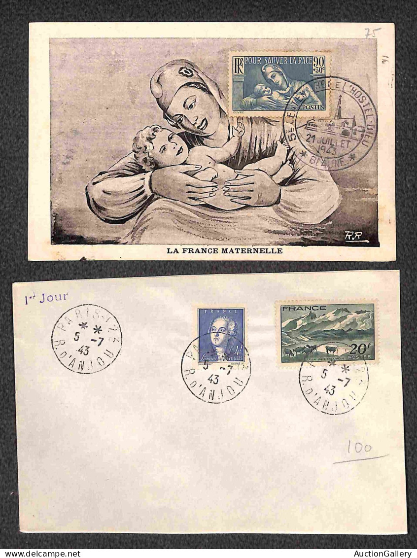 Europa - Francia - 1943 - Quattro Buste + 1 Frammento + Cinque Cartoline - Affrancature Del Periodo - Anche Annulli Spec - Andere & Zonder Classificatie