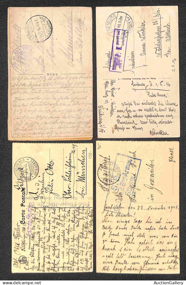 Europa - Germania - Feldpost - 1914/1918 - Quattordici cartoline + tre lettere del periodo