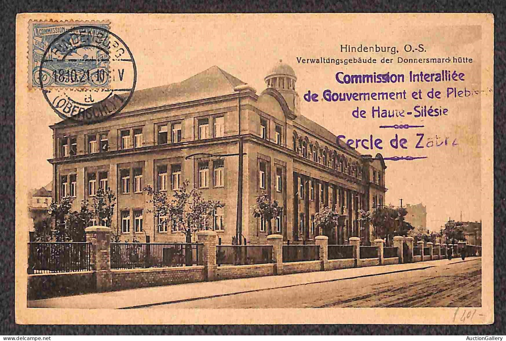 Europa - Germania - Alta Slesia - 1921/1922 - Tre Cartoline Con Affrancatura Al Recto (15 - 17 - 18) Usata A Hindemburg  - Other & Unclassified