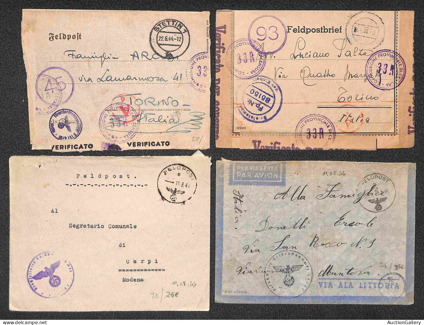 Europa - Germania - Feldpost - 1944/1945 - 15 Buste + 2 Cartoline Del Periodo Per L'Italia - Sonstige & Ohne Zuordnung