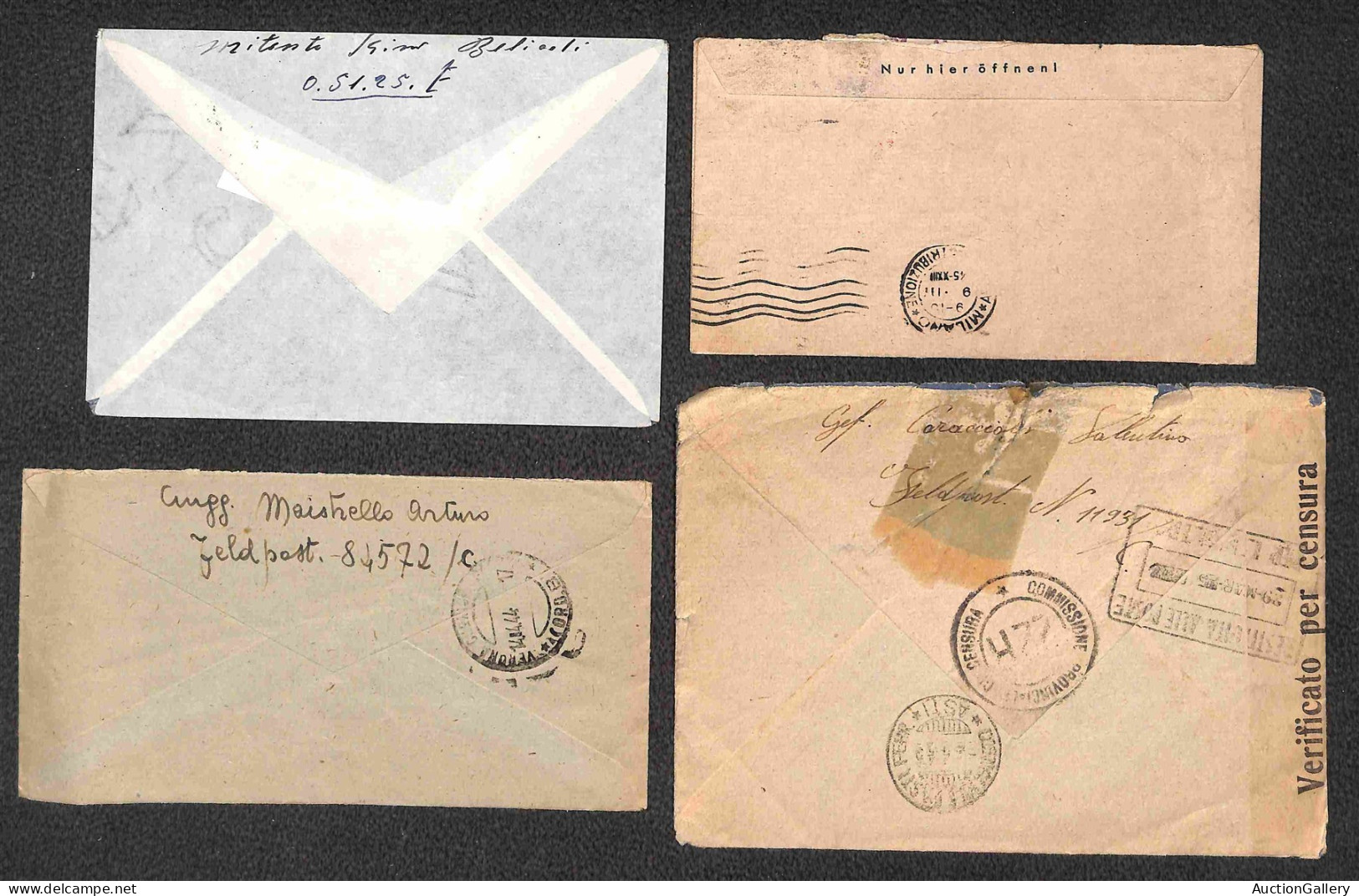 Europa - Germania - Feldpost - 1944/1945 - 15 buste + 2 cartoline del periodo per l'Italia