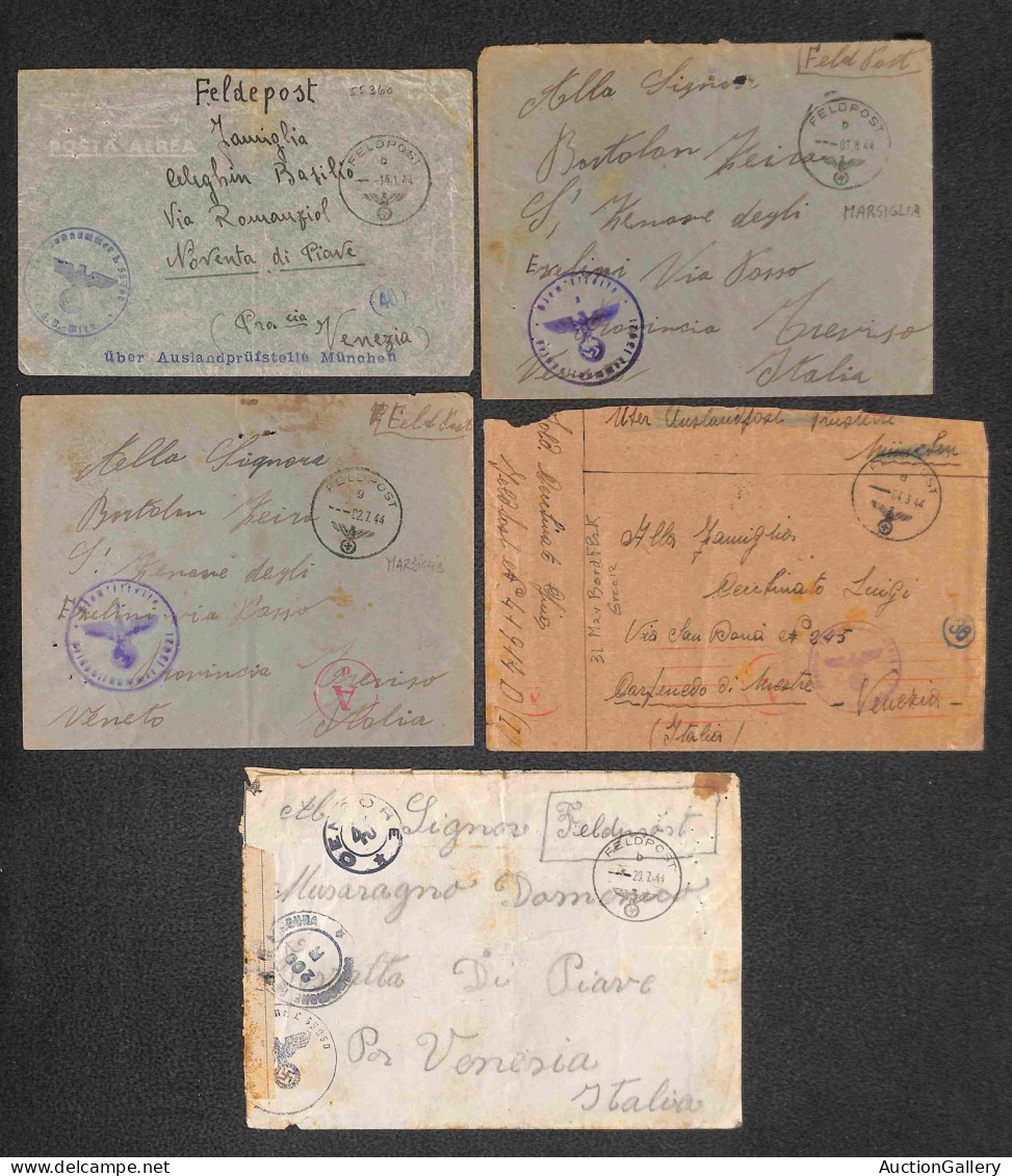 Europa - Germania - Feldpost - 1944/1945 - 15 buste + 2 cartoline del periodo per l'Italia