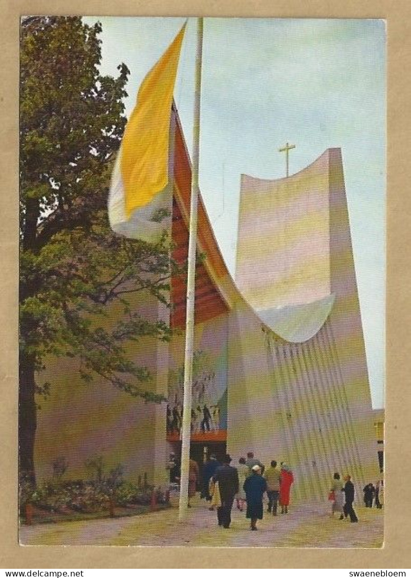 BE.- WERELDTENTOONSTELLING BRUSSEL 1958. HET PAVILJOEN VAN DE HEILIGE STOEL: DE KERK. - Kirchen U. Kathedralen