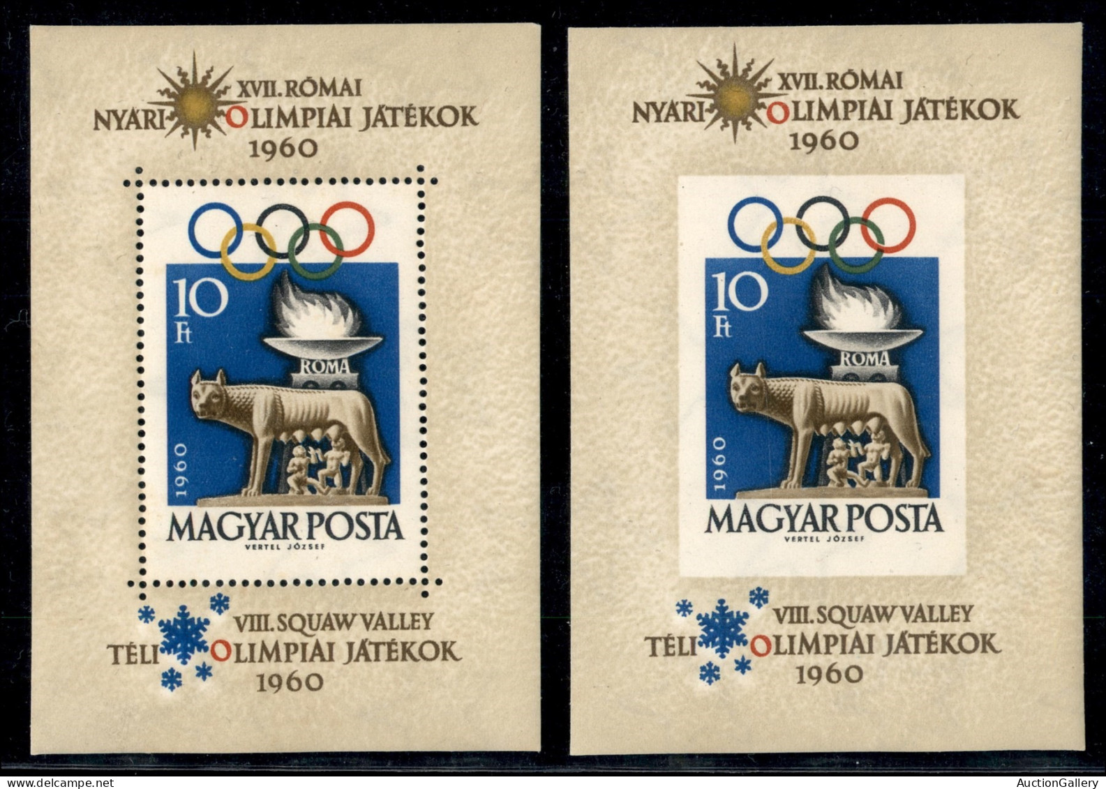 Europa - Ungheria - 1960 - Foglietti - Olimpiadi Di Roma (30A + 30B) - Dentellato + Non Dentellato - Gomma Integra (200) - Andere & Zonder Classificatie