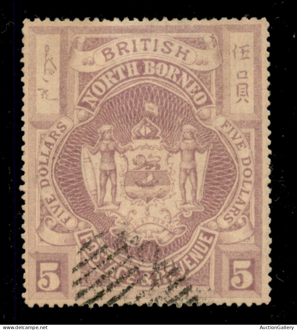 Oltremare - Nord Borneo - 1889 - 5 Dollari Stemma (49) - Usato - Sonstige & Ohne Zuordnung