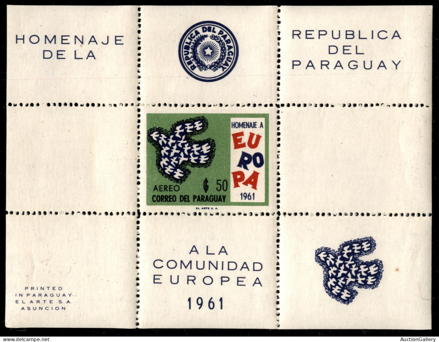 Oltremare - Paraguay - 1961 - Foglietti Europa (Block 14/17) - Insieme Di 4 Foglietti - Dentellati E Non - Gomma Integra - Sonstige & Ohne Zuordnung