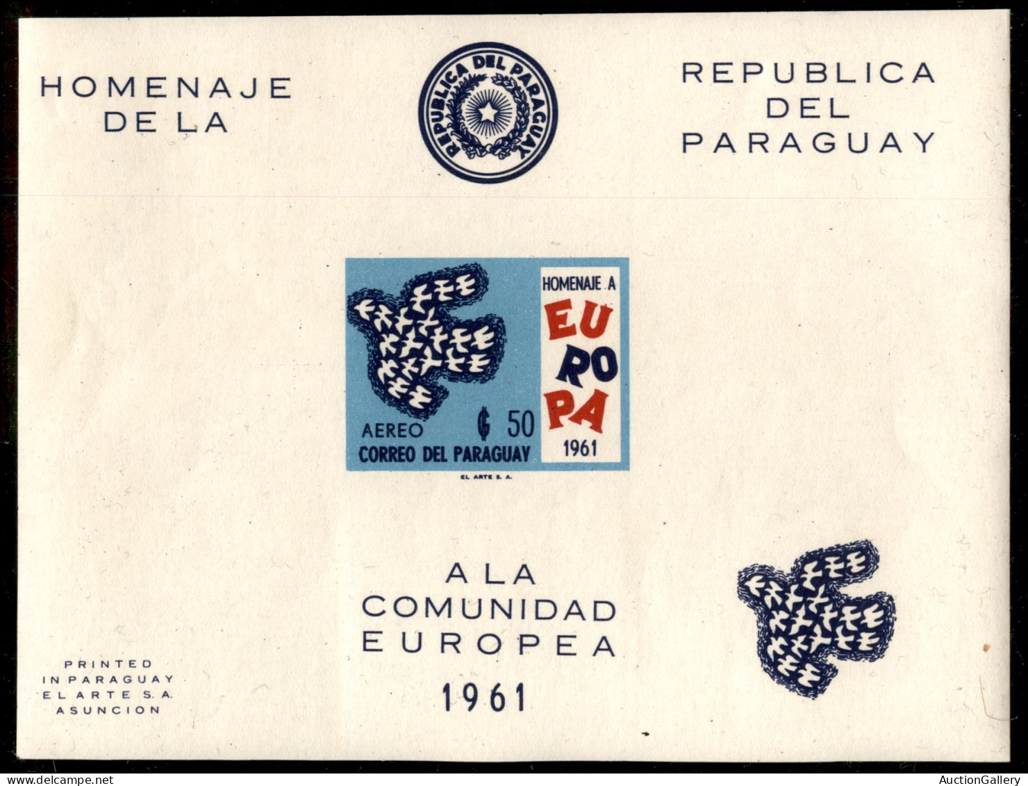 Oltremare - Paraguay - 1961 - Foglietti Europa (Block 14/17) - Insieme Di 4 Foglietti - Dentellati E Non - Gomma Integra - Altri & Non Classificati