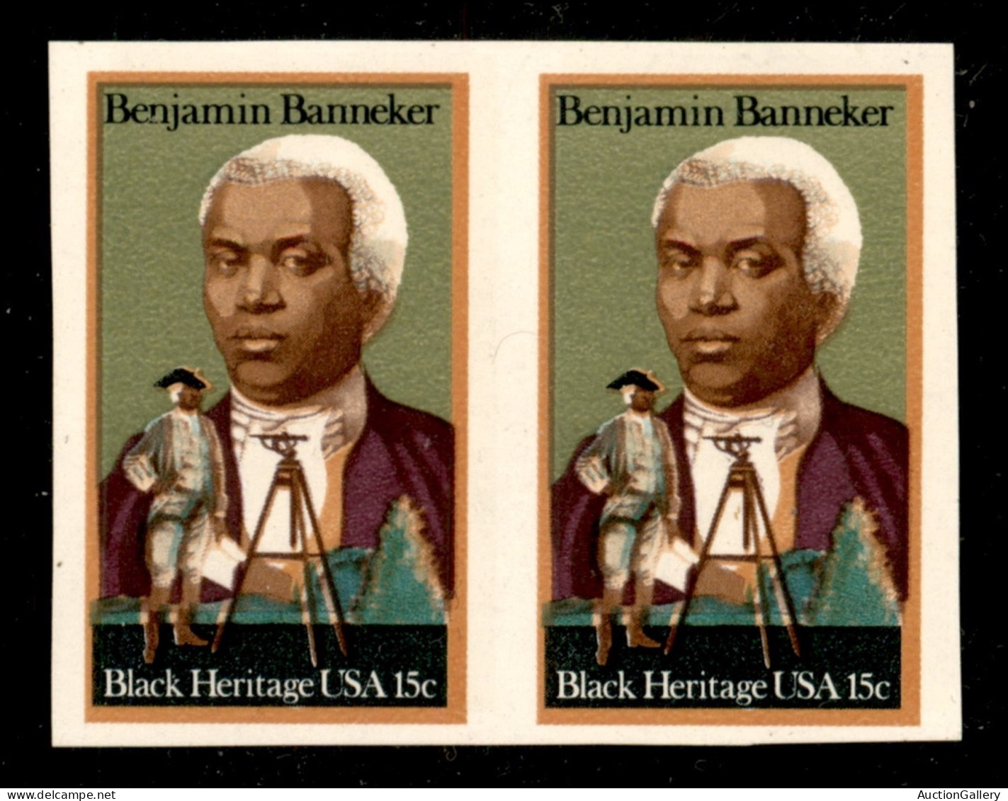 Oltremare - Stati Uniti D'America - 1980 - 15 Cent B. Ban Neker (1420 - Scott 1803a) - Coppia Non Dentellata - Gomma Int - Autres & Non Classés