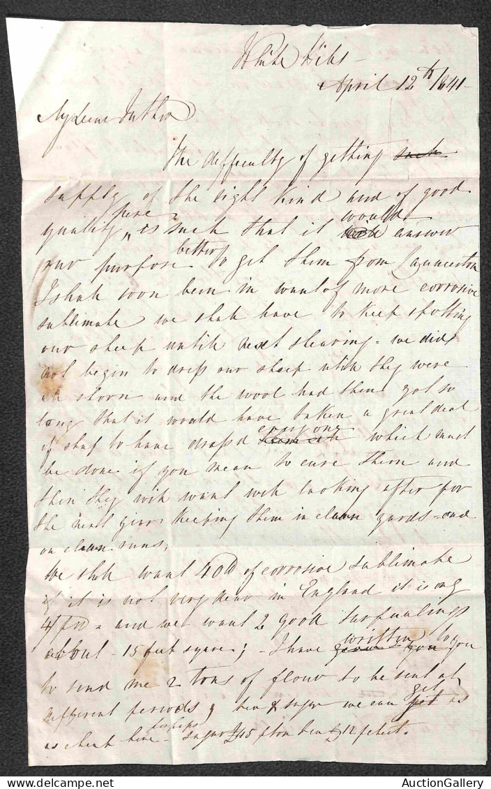 Prefilateliche - 1841 - Artline - Lettera Per Van Deemans Land Del 12.4.41 - 9 Di Tassa A Penna - Altri & Non Classificati