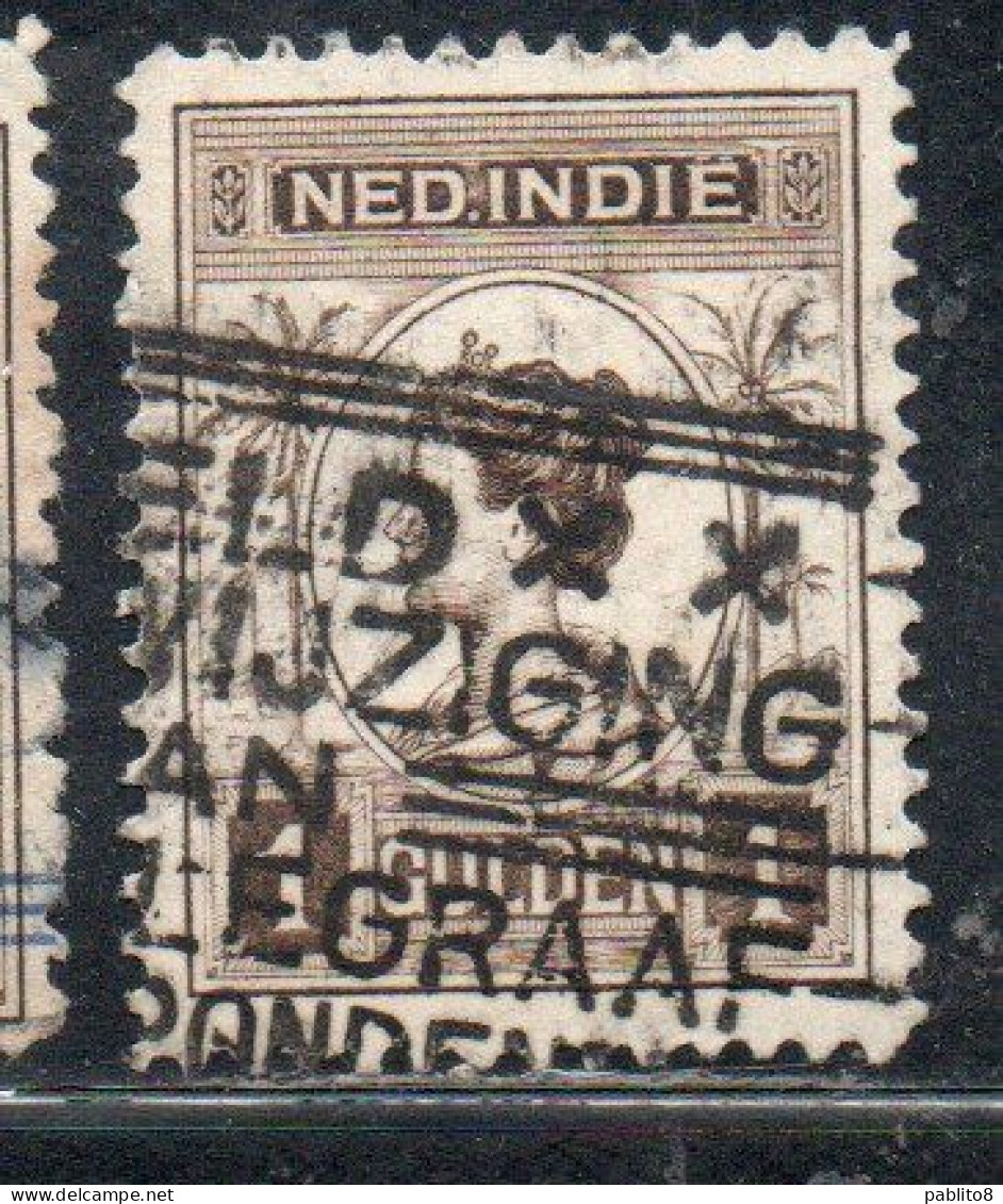 DUTCH INDIA INDIE INDE NEDERLANDS HOLLAND OLANDESE NETHERLANDS INDIES 1922 SURCHARGED WILHELMINA 60c On 1g USED USATO - Nederlands-Indië