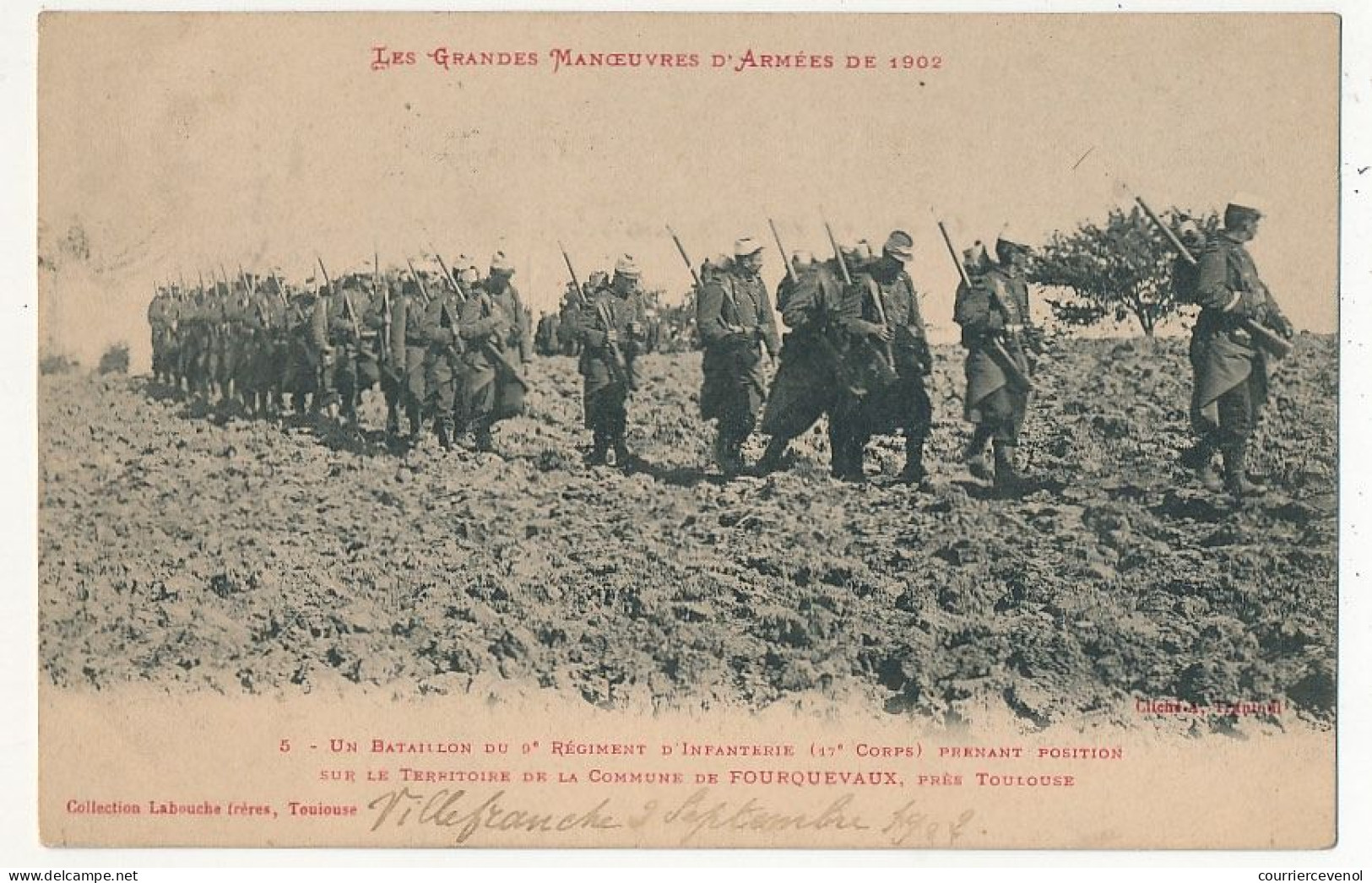 3 CPA - Grandes Manoeuvres De 1902 - Mise En Batterie à Montlaur, 6° R.I à Fourquevaux, Vieux Moulin D'Auzielle - Manöver