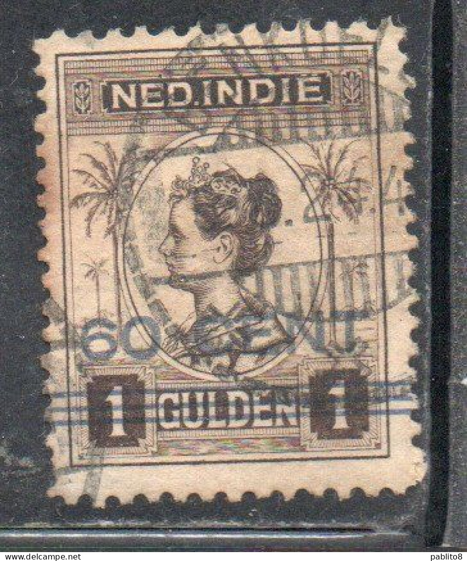 DUTCH INDIA INDIE INDE NEDERLANDS HOLLAND OLANDESE NETHERLANDS INDIES 1922 SURCHARGED WILHELMINA 60c On 1g USED USATO - Nederlands-Indië