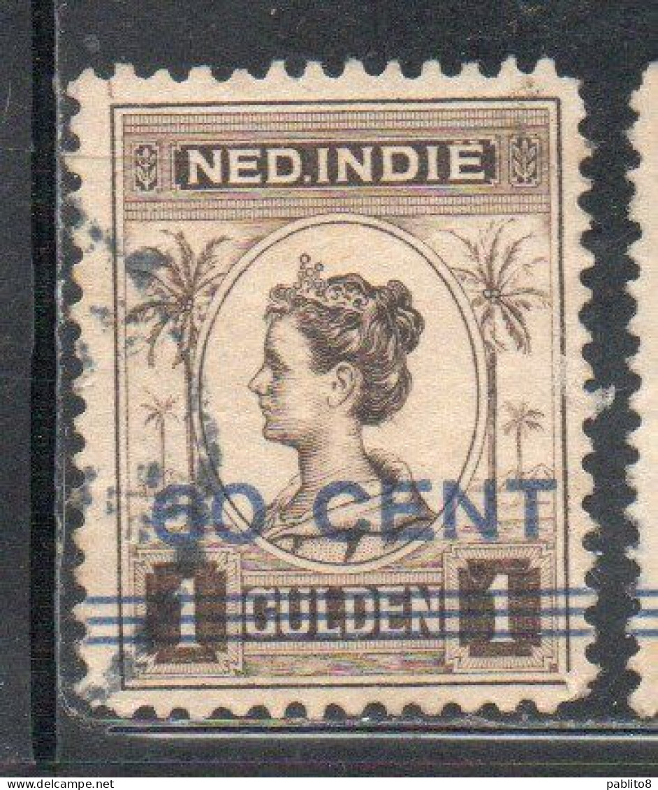 DUTCH INDIA INDIE INDE NEDERLANDS HOLLAND OLANDESE NETHERLANDS INDIES 1922 SURCHARGED WILHELMINA 60c On 1g USED USATO - Nederlands-Indië