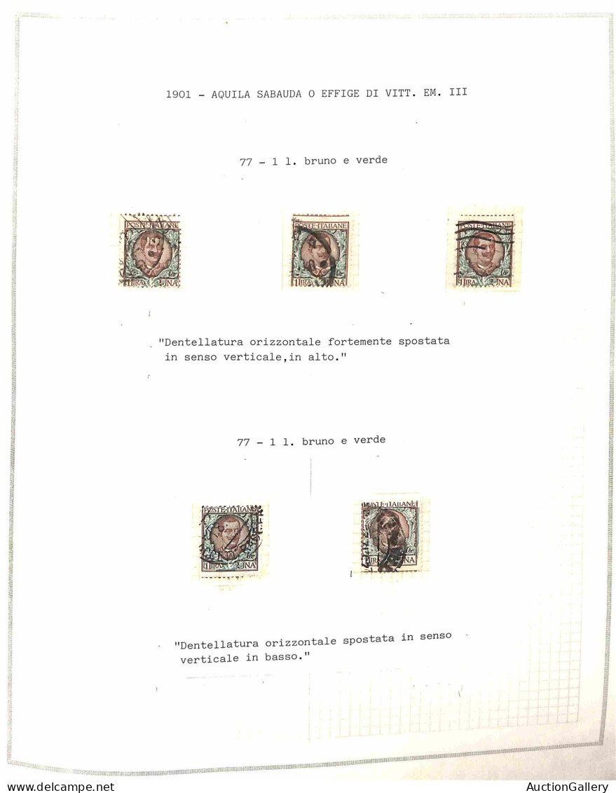 Lotti&Collezioni - REGNO - 1901/1941 - Dentellature Spostate + Imperfezioni Di Stampa - Collezione Studio In Album Con C - Autres & Non Classés