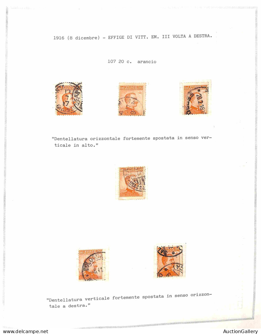 Lotti&Collezioni - REGNO - 1901/1941 - Dentellature Spostate + Imperfezioni Di Stampa - Collezione Studio In Album Con C - Sonstige & Ohne Zuordnung
