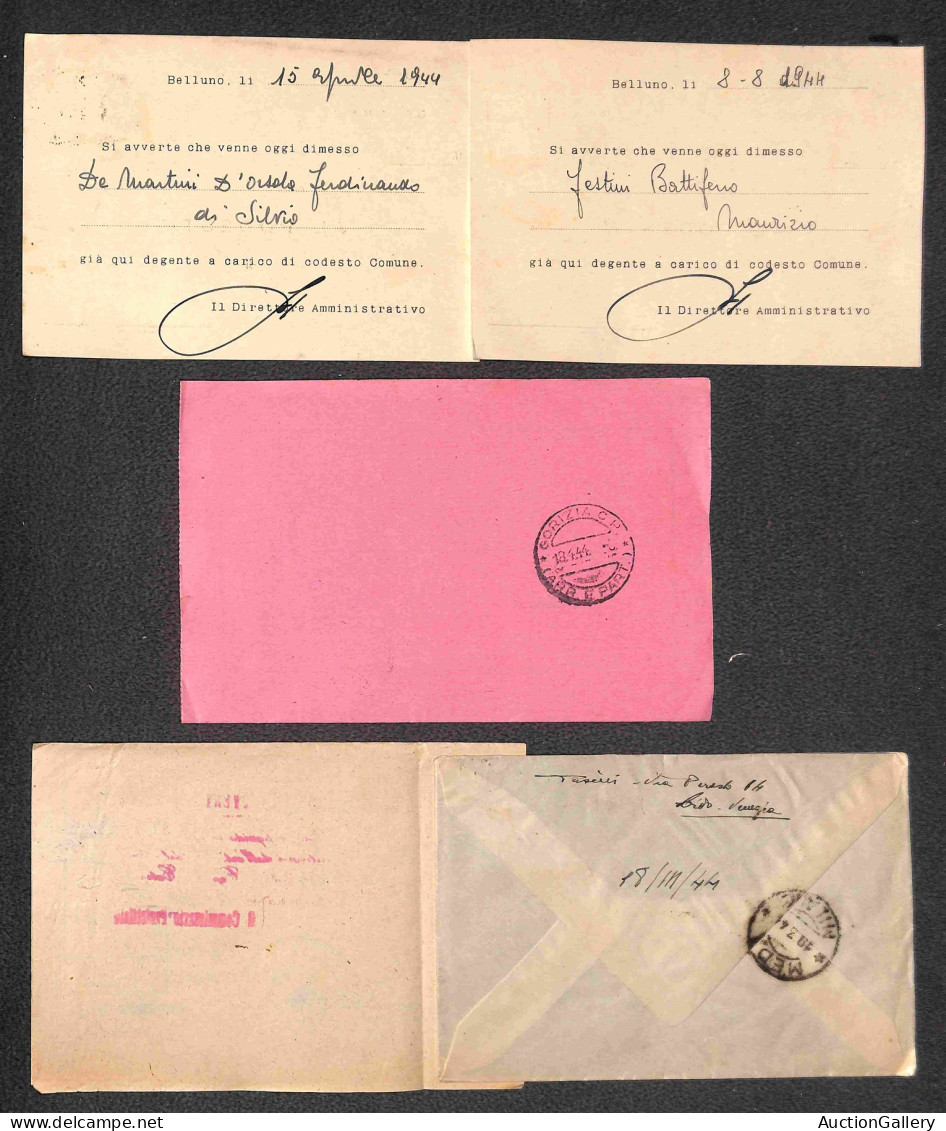 Lotti&Collezioni - REPUBBLICA SOCIALE ITALIANA - 1944 - 30 Cent (493) - Diciotto Cartoline + Un Piego + Un Estratto Cont - Altri & Non Classificati