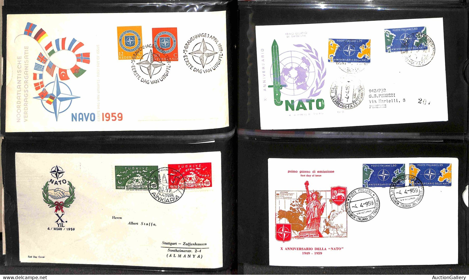 Lotti&Collezioni - PAESI EUROPEI - 1941/1974 - Collezione di oltre 250 FDC a tema Europa del periodo montati in 5 elegan