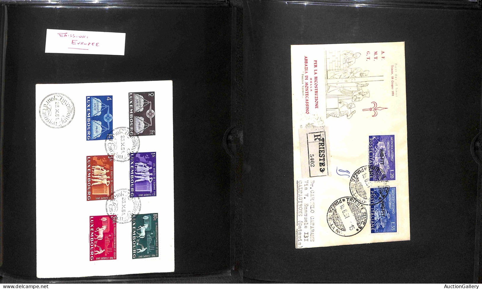 Lotti&Collezioni - PAESI EUROPEI - 1941/1974 - Collezione di oltre 250 FDC a tema Europa del periodo montati in 5 elegan