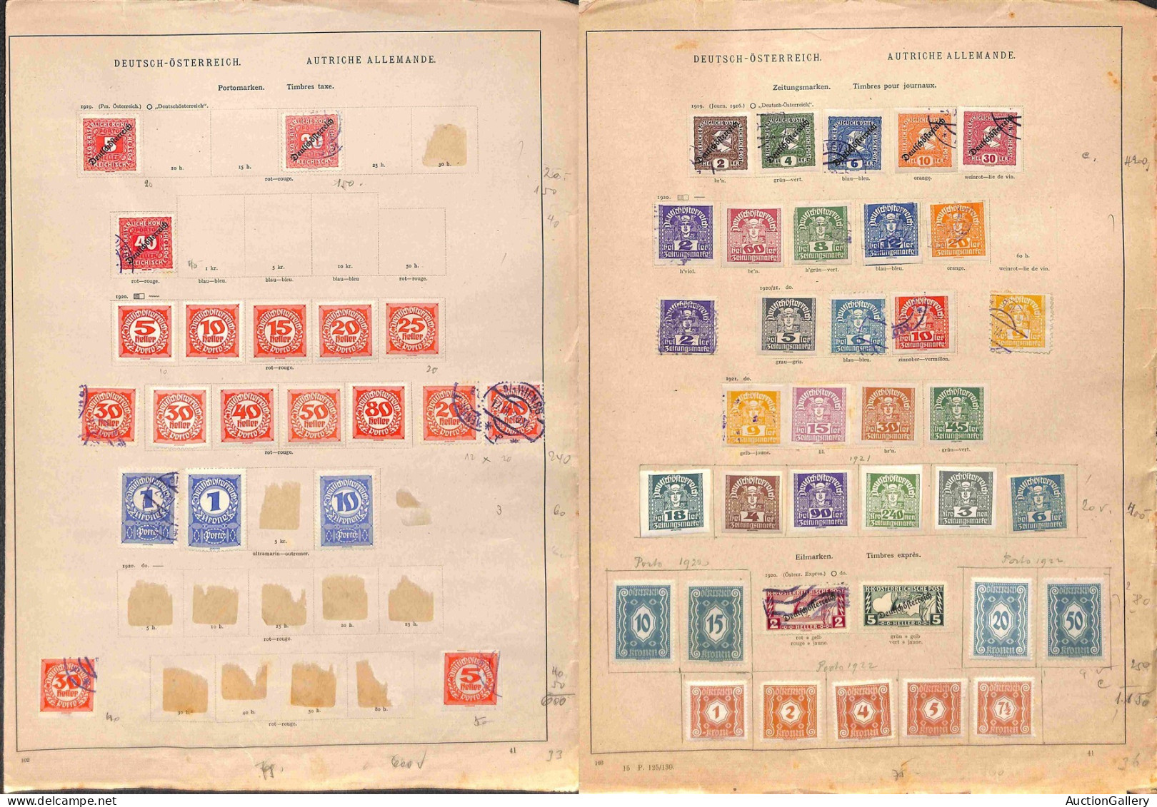Lotti&Collezioni - AUSTRIA - 1890/1963 - Collezione di valori nuovi e usati del periodo in pagine d'album e fogli artigi