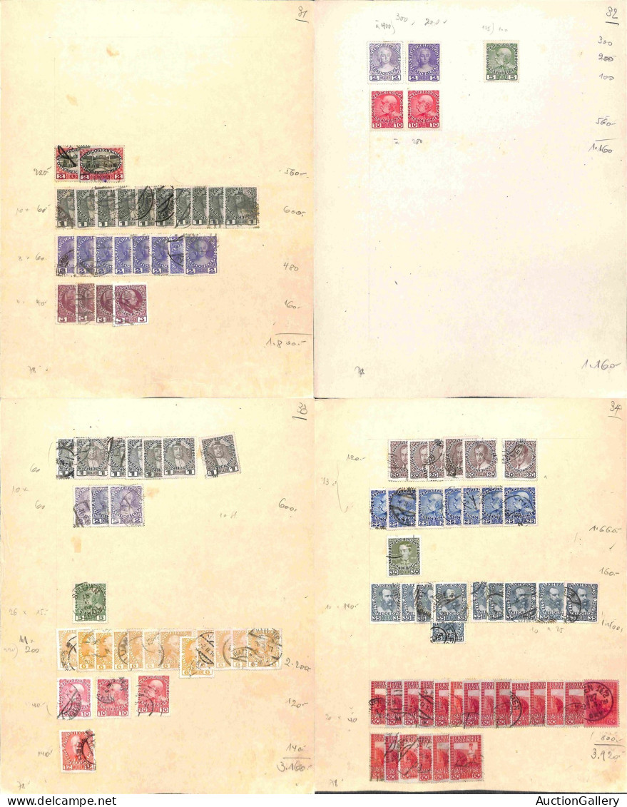 Lotti&Collezioni - AUSTRIA - 1900/1934 - Accumulazione Di Migliaia Di Francobolli Usati - Applicati Su Cartoncini - Da E - Andere & Zonder Classificatie