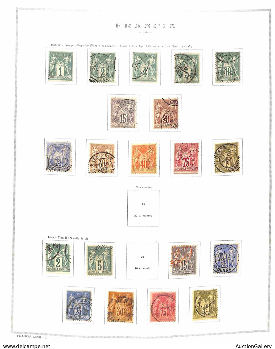 Lotti&Collezioni - FRANCIA - 1849/1980 - Collezione avanzata di valori nuovi e usati del periodo in un album Marini più 