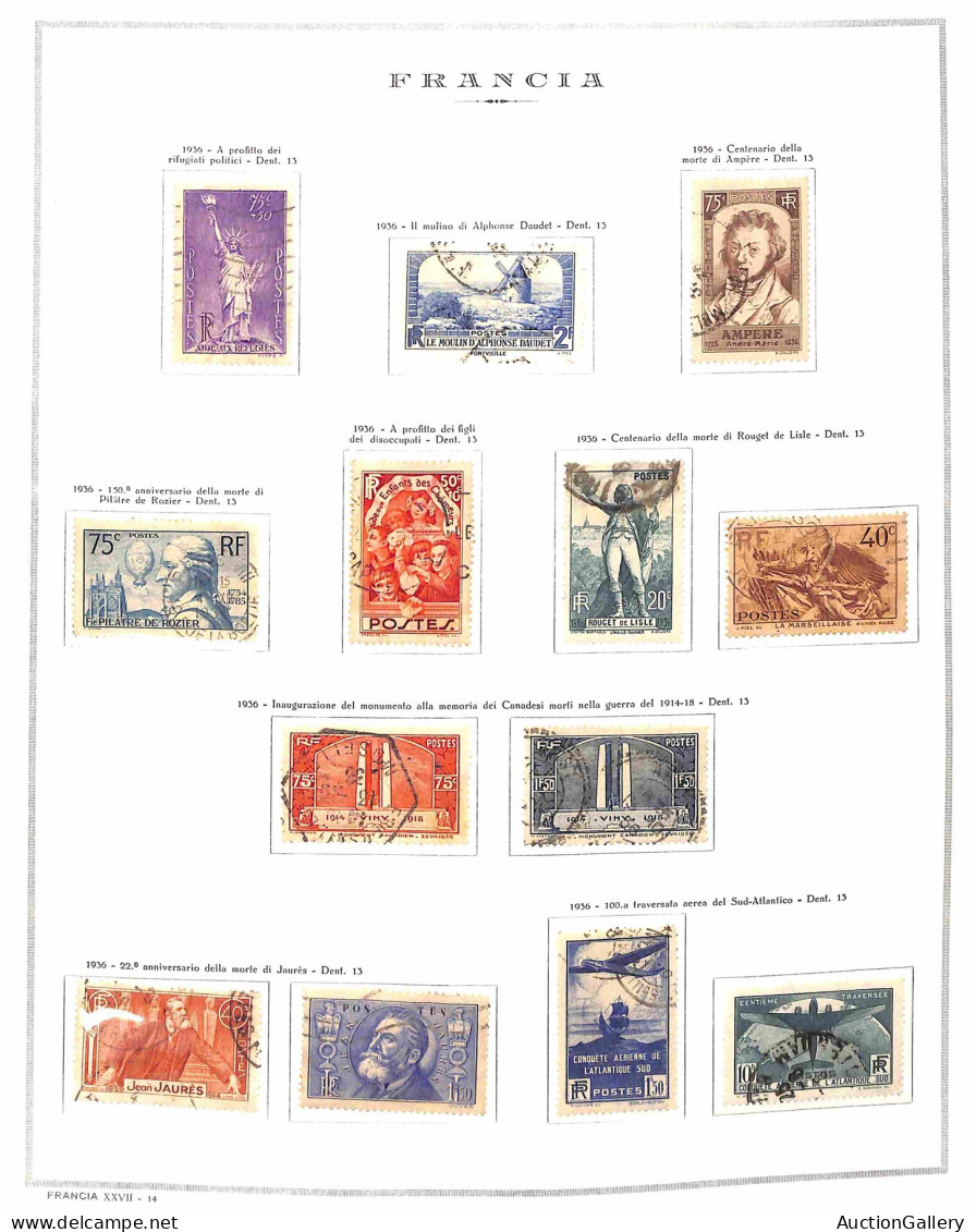 Lotti&Collezioni - FRANCIA - 1849/1980 - Collezione avanzata di valori nuovi e usati del periodo in un album Marini più 