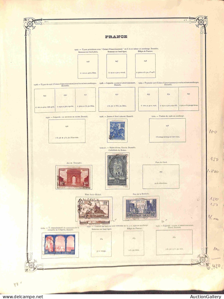 Lotti&Collezioni - FRANCIA - 1862/1932 - Piccolo Insieme Di Valori Del Periodo Usati Montati Su Fogli D'album D'epoca -  - Andere & Zonder Classificatie