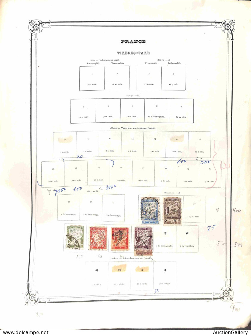 Lotti&Collezioni - FRANCIA - 1862/1932 - Piccolo Insieme Di Valori Del Periodo Usati Montati Su Fogli D'album D'epoca -  - Andere & Zonder Classificatie