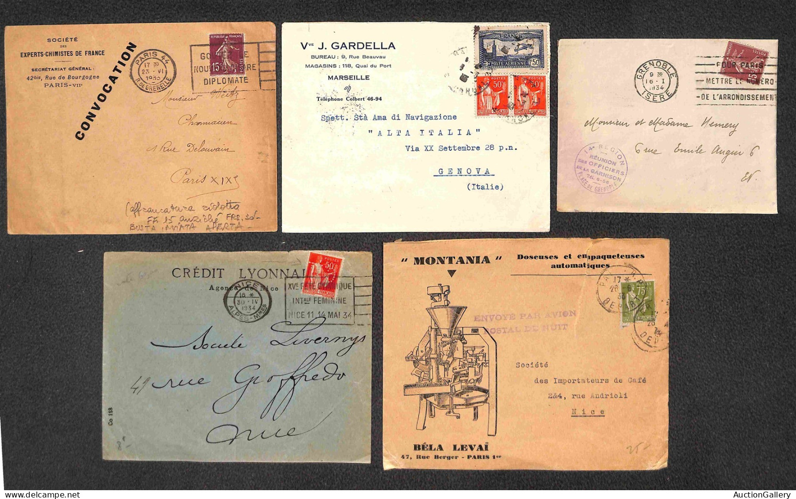 Lotti&Collezioni - FRANCIA - 1930/1938 - Ventisei Buste + Tredici Cartoline Con Affrancature Del Periodo - Andere & Zonder Classificatie