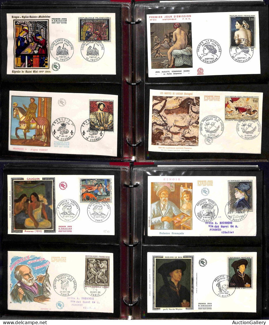 Lotti&Collezioni - FRANCIA - 1961/1990 - Collezione completa di 151 FDC tematica Arte del periodo montati su due album r