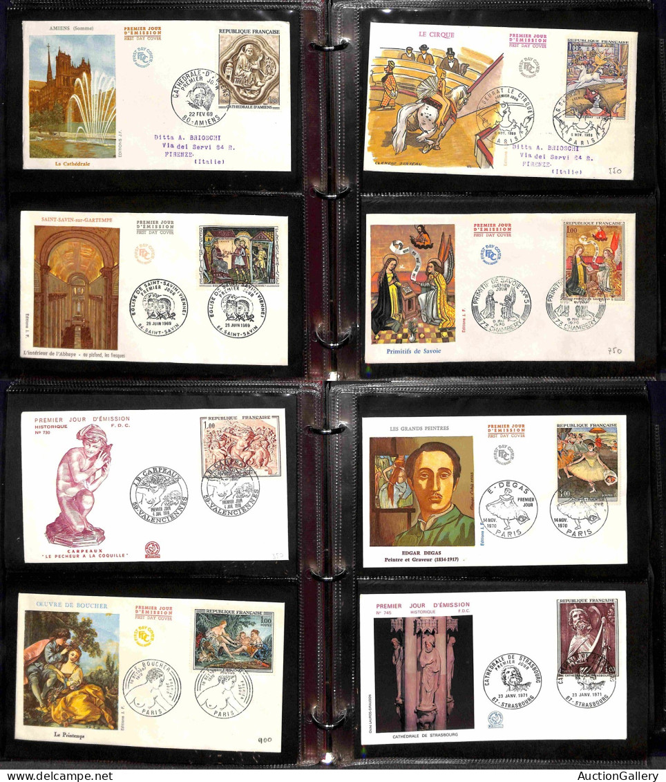 Lotti&Collezioni - FRANCIA - 1961/1990 - Collezione completa di 151 FDC tematica Arte del periodo montati su due album r