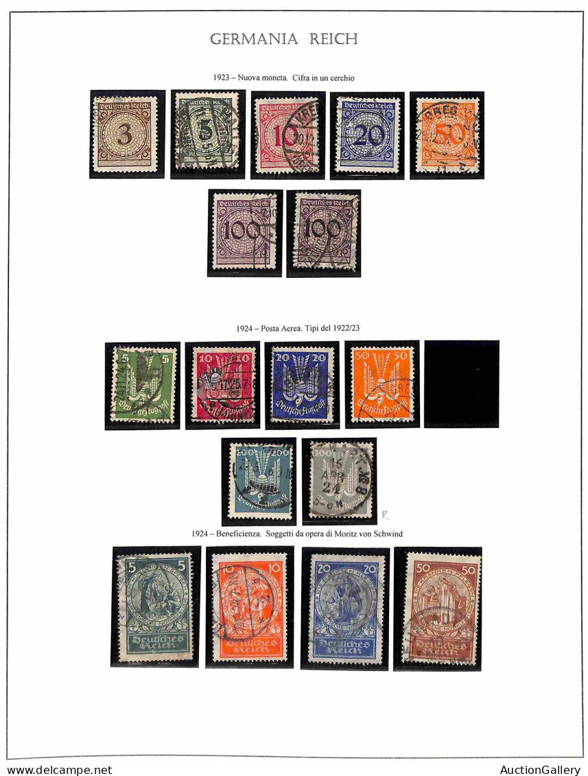 Lotti&Collezioni - GERMANIA - REICH - 1872/1933 - Collezione Molto Avanzata Di Valori Usati Del Periodo Compresi I Servi - Autres & Non Classés