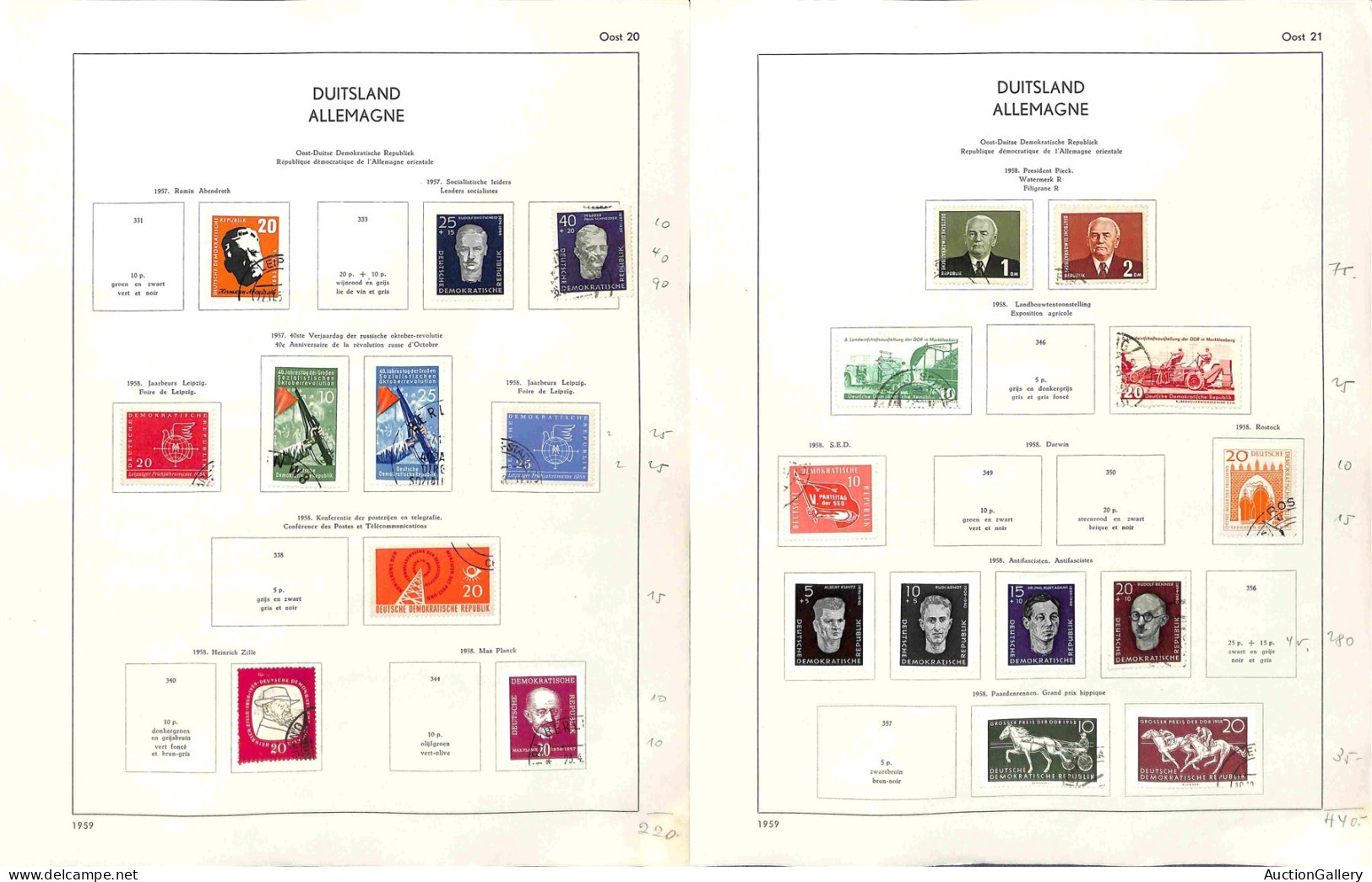 Lotti&Collezioni - GERMANIA - Zona Sovietica + DDR - 1945/1963 - Collezione di valori e serie complete del periodo monta