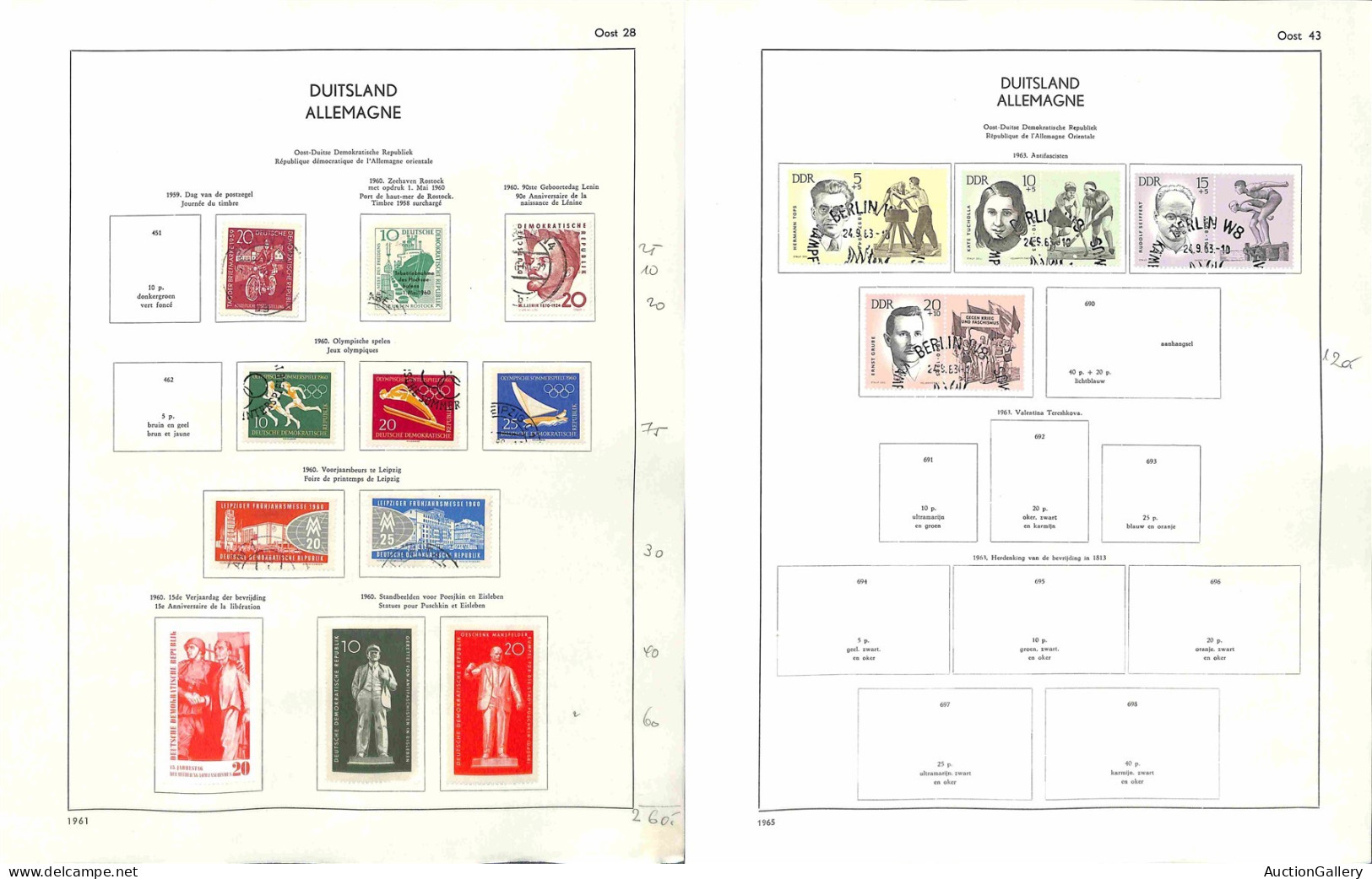 Lotti&Collezioni - GERMANIA - Zona Sovietica + DDR - 1945/1963 - Collezione di valori e serie complete del periodo monta