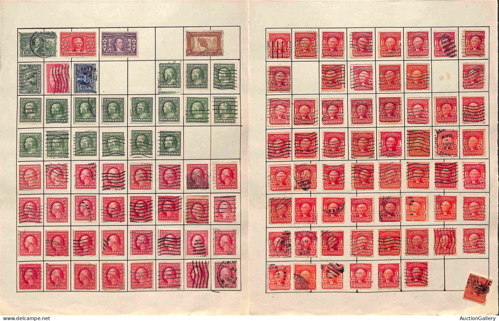 Lotti&Collezioni - STATI UNITI D'AMERICA - 1851/1935 - Collezione di valori usati del periodo con ripetizioni montati su