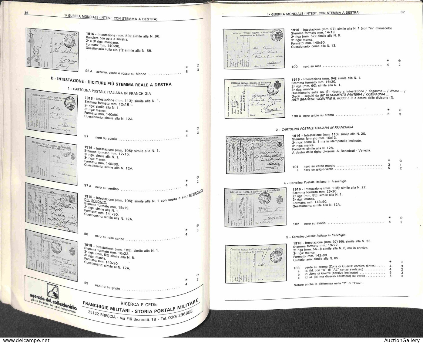 Biblioteca Filatelica - Italia - Franchigia Militare Italiana 1912/1946 - G. Cerruto/R. Colla - Ed. 1984 - Autres & Non Classés