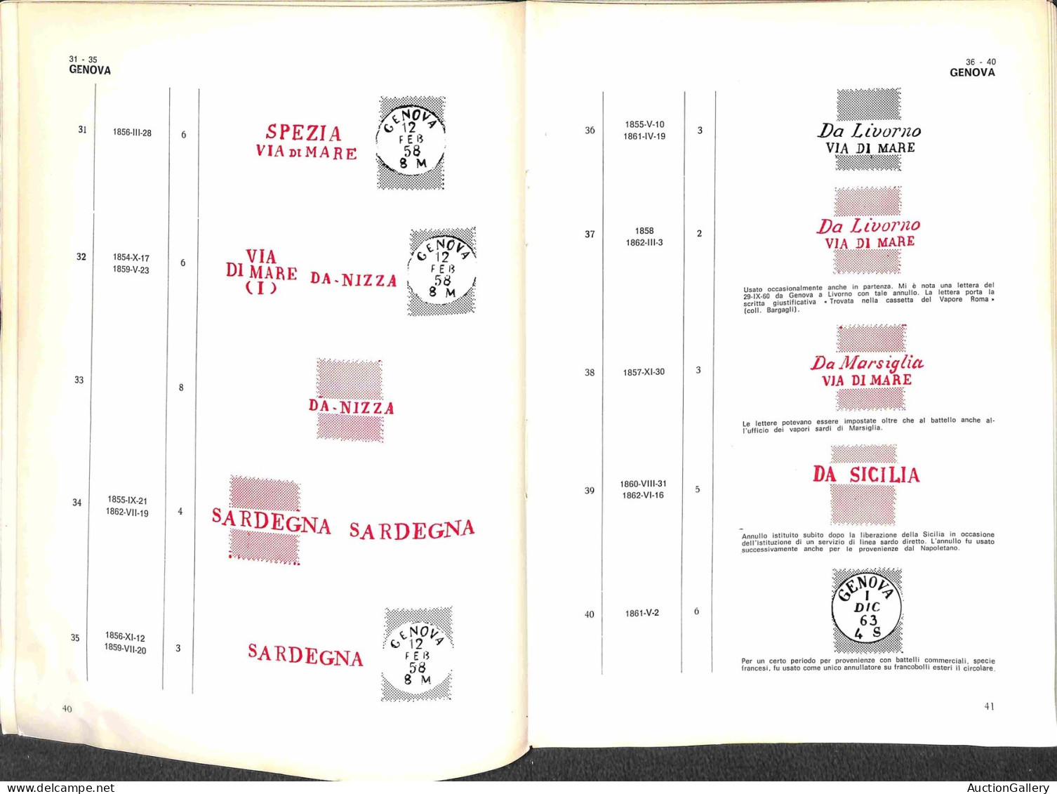 Biblioteca Filatelica - Italia - Gli Annulli Marittimi Italiani In Uso Anteriore Al 1891 - U. Del Bianco (collana Raybau - Other & Unclassified