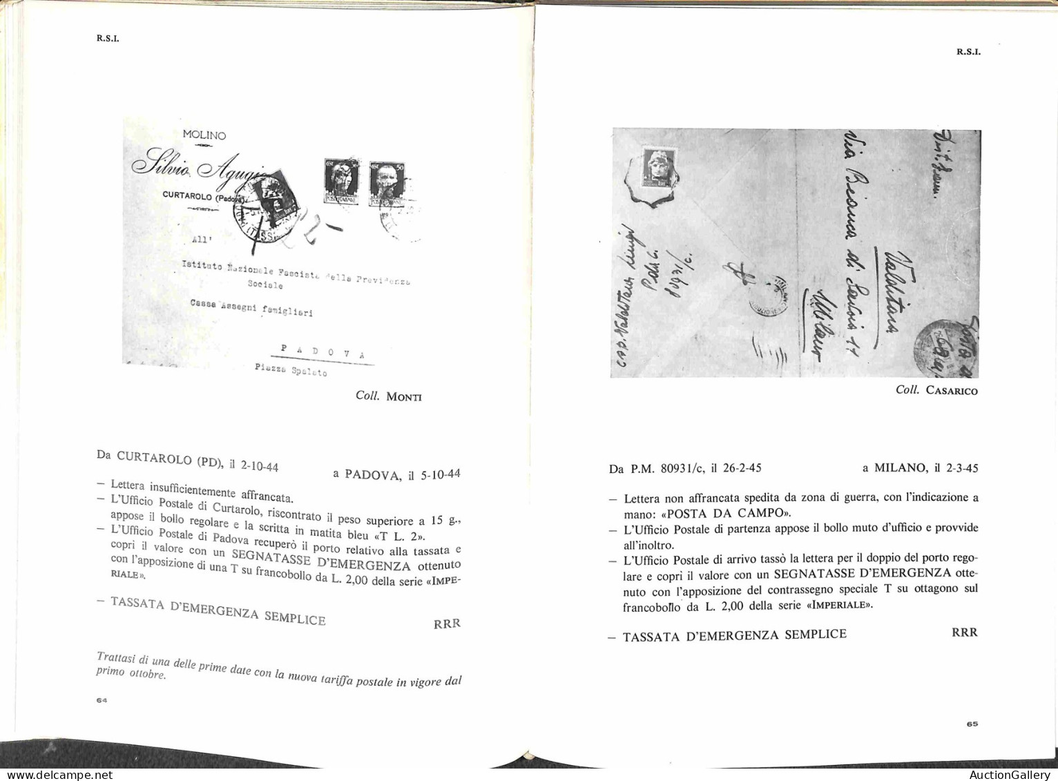 Biblioteca Filatelica - Italia - Segnatasse D'Emergenza 1943/1947 - F. Casarico - Ed. 1976 - Altri & Non Classificati