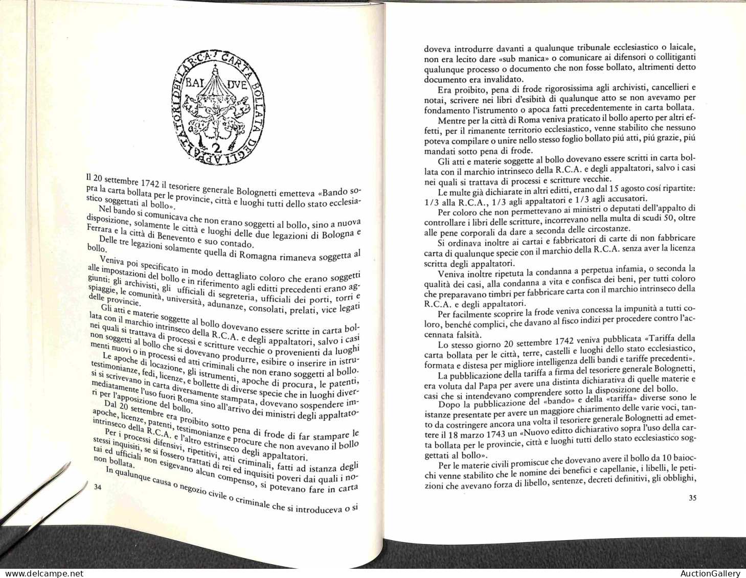 Biblioteca Filatelica - Italia - Storia Della Carta Bollata In Romagna 1741/1861 - G. Geminiani E G. Piccino - Ed. 1980 - Other & Unclassified