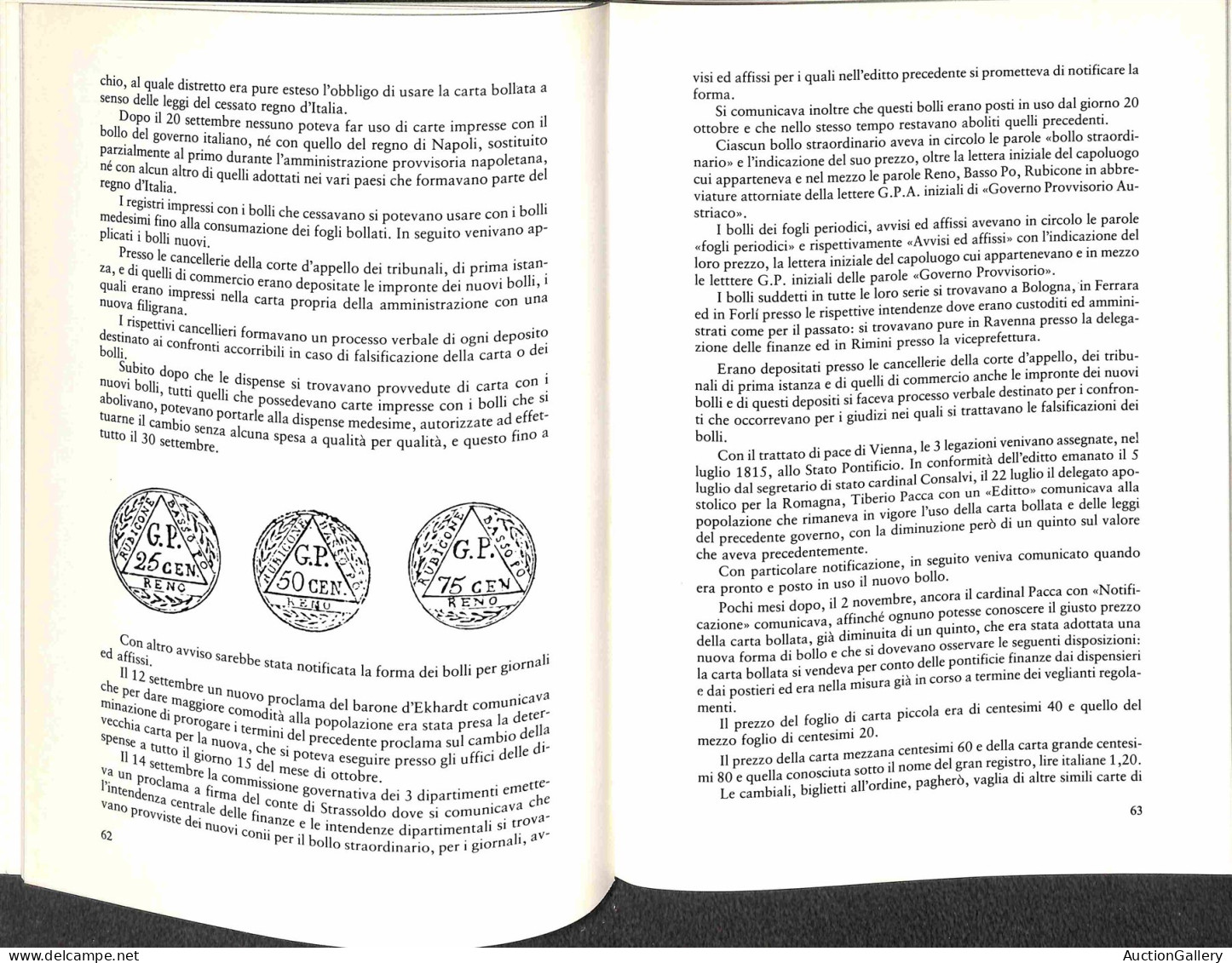 Biblioteca Filatelica - Italia - Storia Della Carta Bollata In Romagna 1741/1861 - G. Geminiani E G. Piccino - Ed. 1980 - Andere & Zonder Classificatie