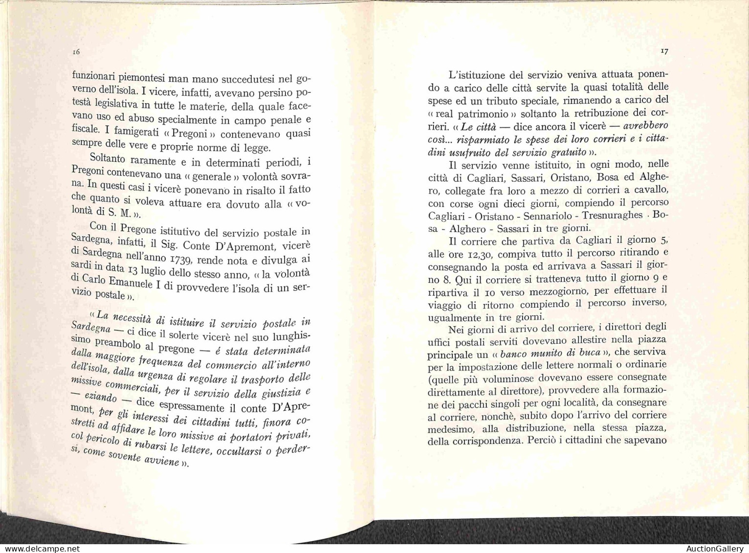 Biblioteca Filatelica - Italia - Storia Delle Comunicazioni E Dei Servizi Postali Della Sardegna - Isola Dalle Origini A - Otros & Sin Clasificación