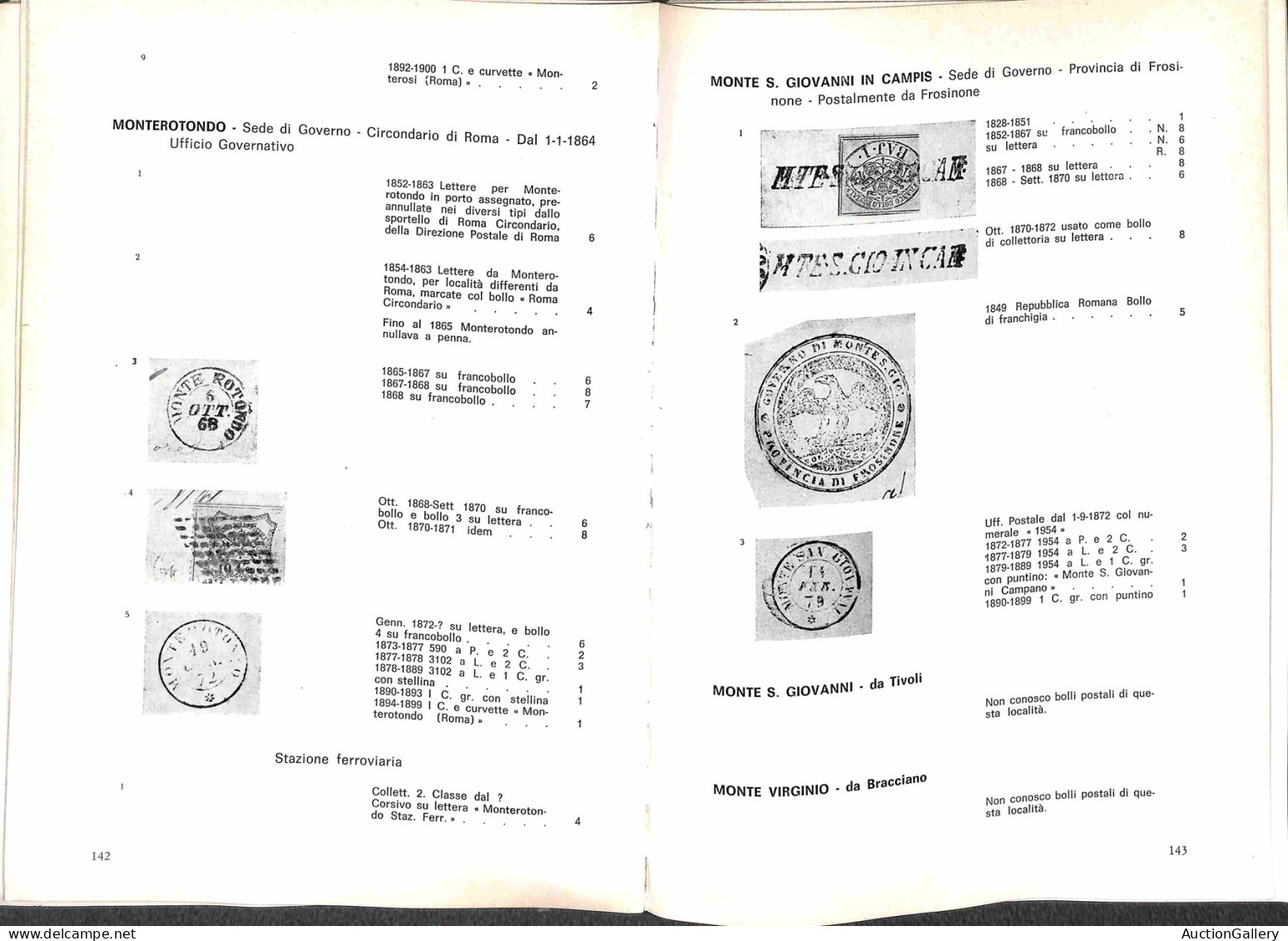 Biblioteca Filatelica - Italia - Storia Postale Italiana (parte IV) - I Bolli Del Lazio  - M. Gallenga - Ed. 1976 - Andere & Zonder Classificatie