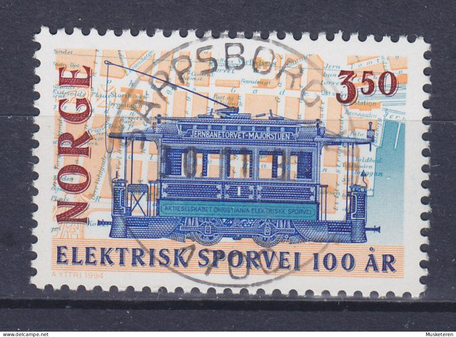 Norway 1994 Mi. 1163, 3.50 Kr Elektrische Strassenbahn In Norwegen Tram Tramways Deluxe SARPSBORG Cancel !! - Gebraucht