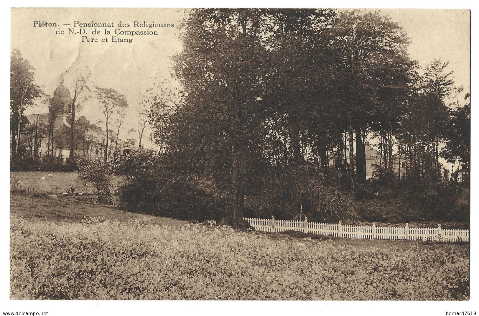 Belgique  - Pieton   - Pensionnat  Des Religieuses De Notre Dame  De La Compassion -parc Et Etang - Chateau De La Comman - Chapelle-lez-Herlaimont