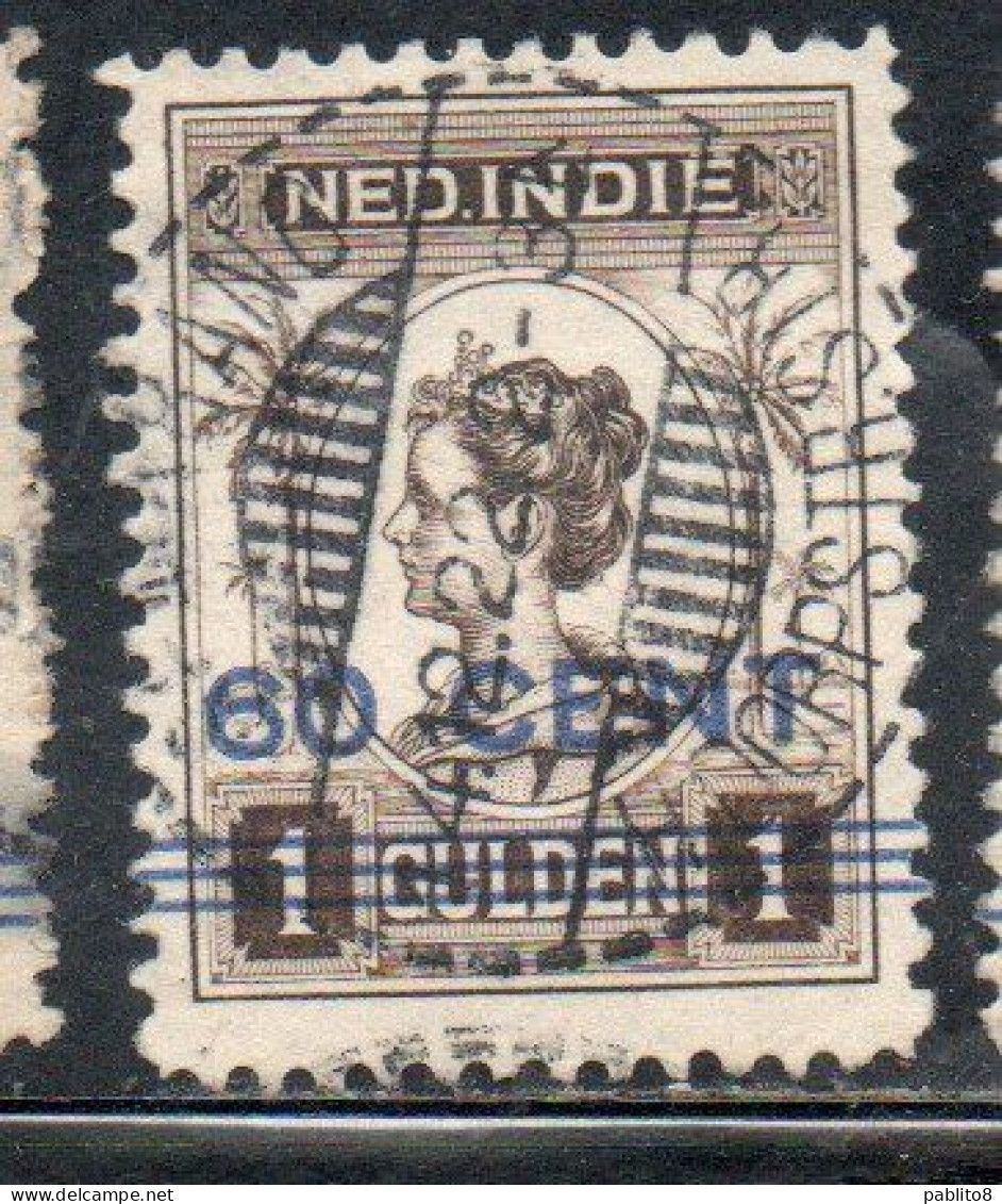 DUTCH INDIA INDIE INDE NEDERLANDS HOLLAND OLANDESE NETHERLANDS INDIES 1922 SURCHARGED WILHELMINA 60c On 1g USED USATO - Nederlands-Indië