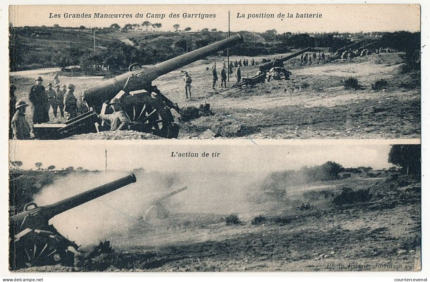 CPA - NIMES (Gard) - Les Grandes Manoeuvres Du Camp De Garrigues - La Position De La Batterie / L'Action De Tir - Nîmes