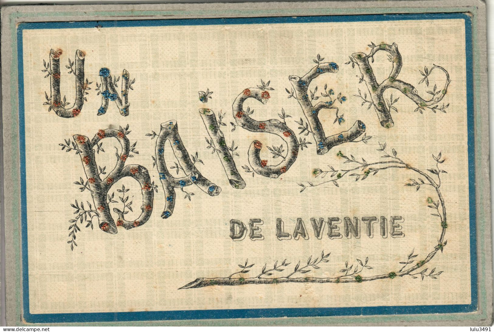 CPA (62) LAVENTIE - Carte Souvenir: Un Baiser De ... Avec Brillants En Paillettes - 1910 - Laventie